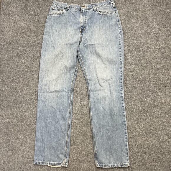 Carhartt Jeans Mens 38x36 Relaxed Fit Straight Leg Denim Workwear Distressed - Picture 1 of 12